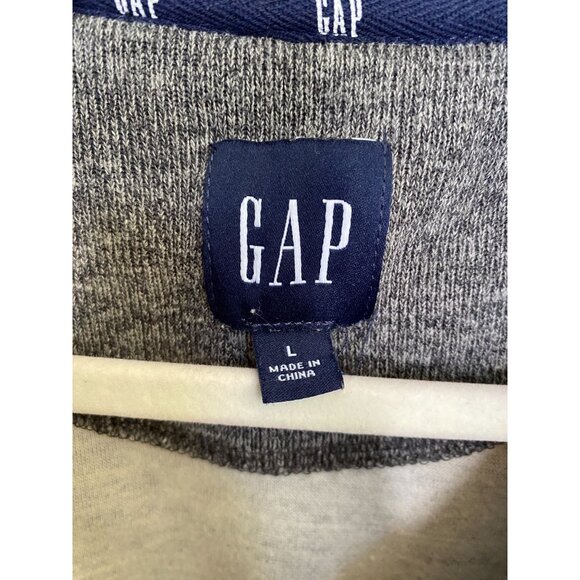 Gap Mens Gray Half-Zip Sweater Large Lightweight Cotton Pullover Casual Warm - Picture 4 of 7